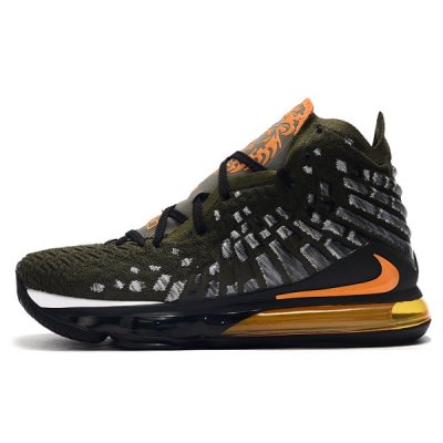 Nike Erkek Lebron 17 Camo / Haki / Siyah / Turuncu / Gümüş Basketbol Ayakkabısı Türkiye - UELA8A5H